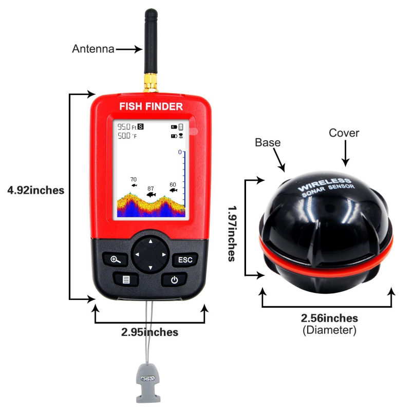 Display Portable fish finder e - Fishing Boat Depth Finder recensie en prijs