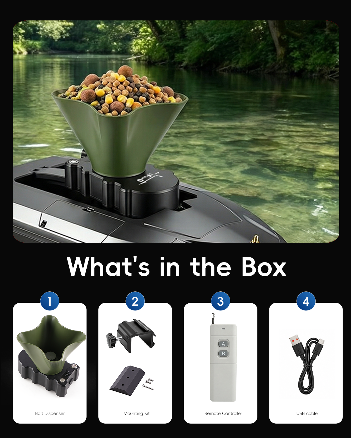 360° Rotating Bait Dispenser & - Fishing Boat Anchor Winch recensie en prijs