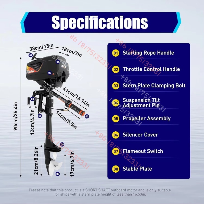 HANGKAI Outboard Motor, 3.6  2 - Fishing Boat Outboard Motor recensie en prijs