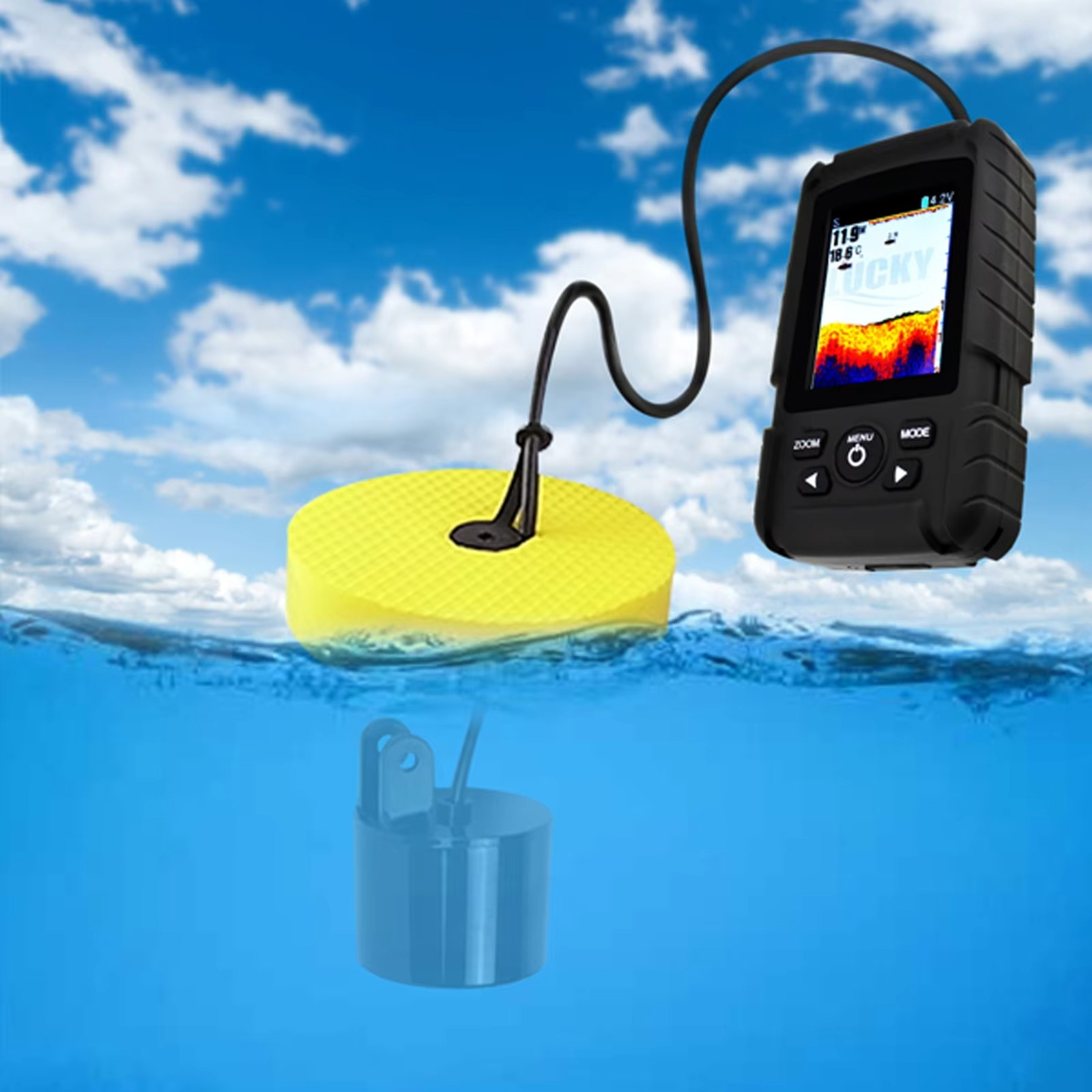 2-in-1 Wireless & Wired Fish F - Fishing Boat Depth Finder recensie en prijs