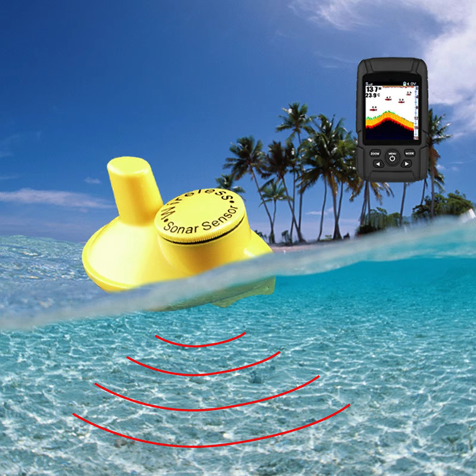 2-in-1 Wireless & Wired Fish F - Fishing Boat Depth Finder recensie en prijs