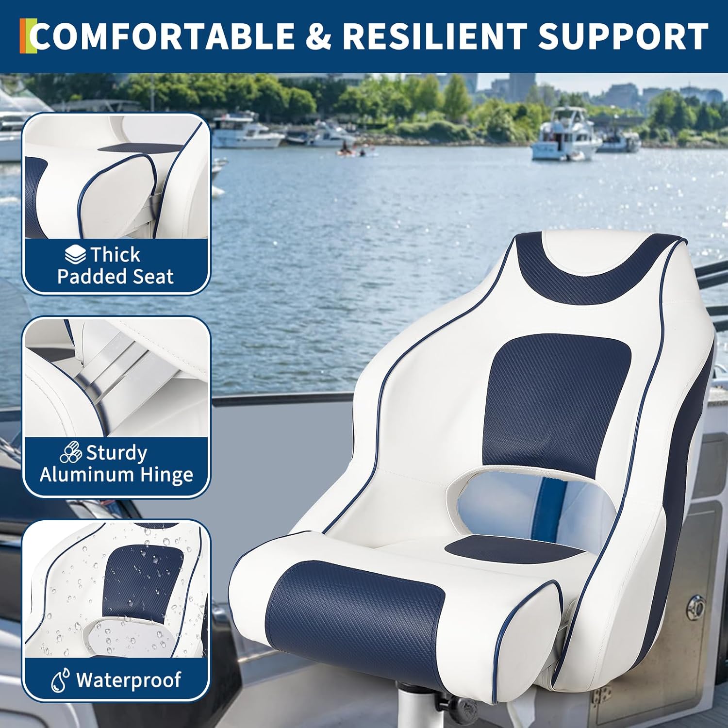 High Back Boat Seat with Flip- - Fishing Boat Aluminum recensie en prijs