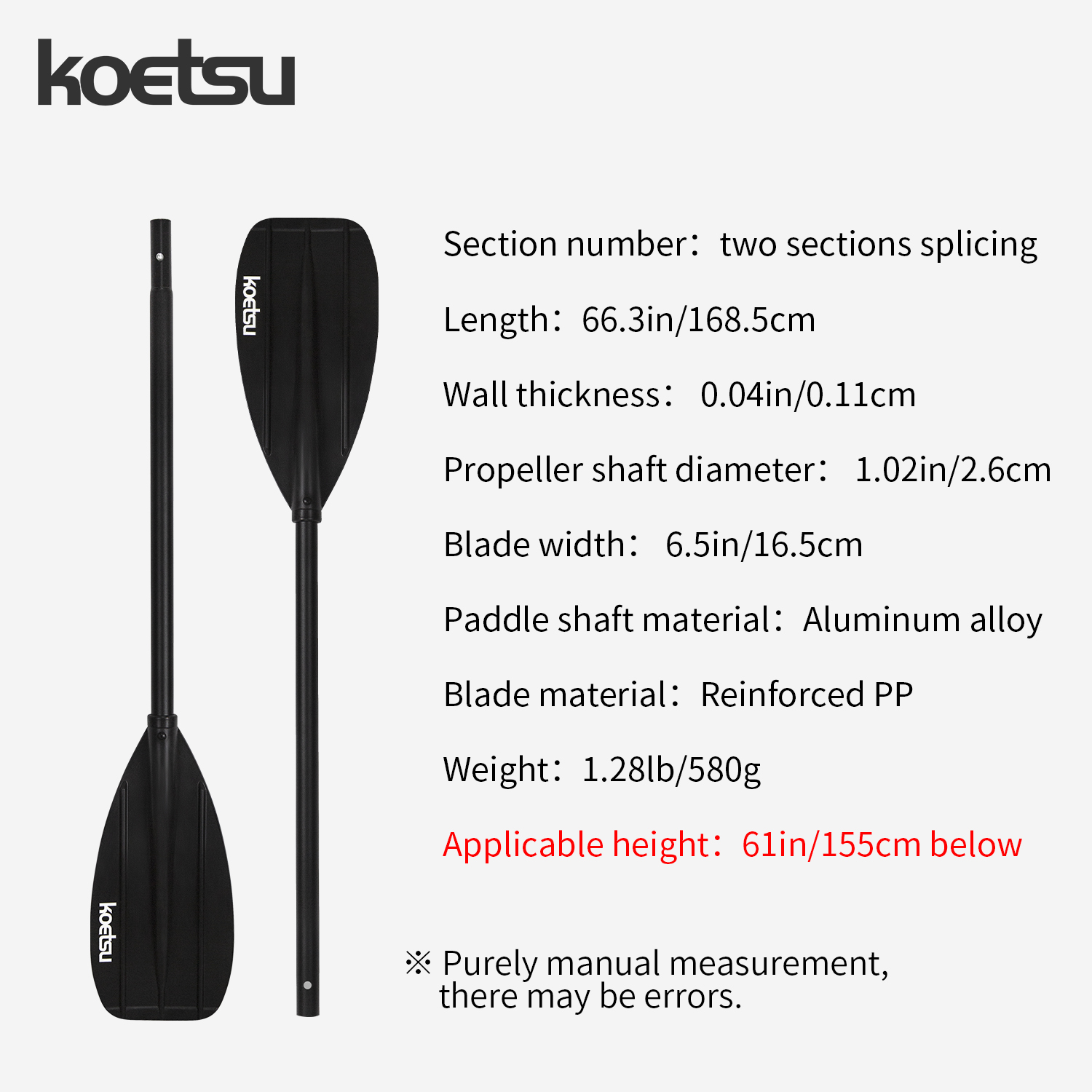 KOETSU Aluminum Alloy Double-H - Fishing Boat Paddle recensie en prijs