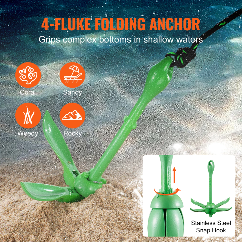 Kayak Anchor Kit 3.5 lb Paddle - Fishing Boat Anchor recensie en prijs