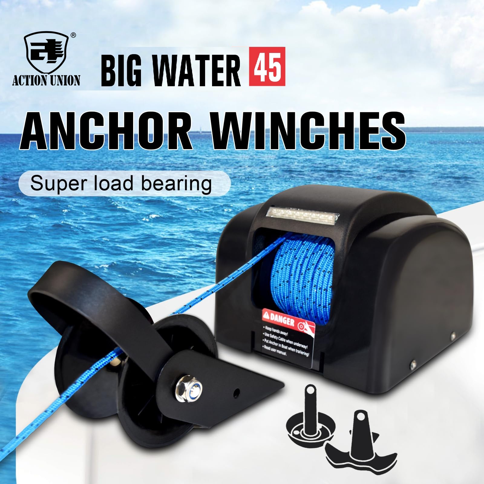 Electric anchor winch 12V, sui - Fishing Boat Steering Wheel recensie en prijs