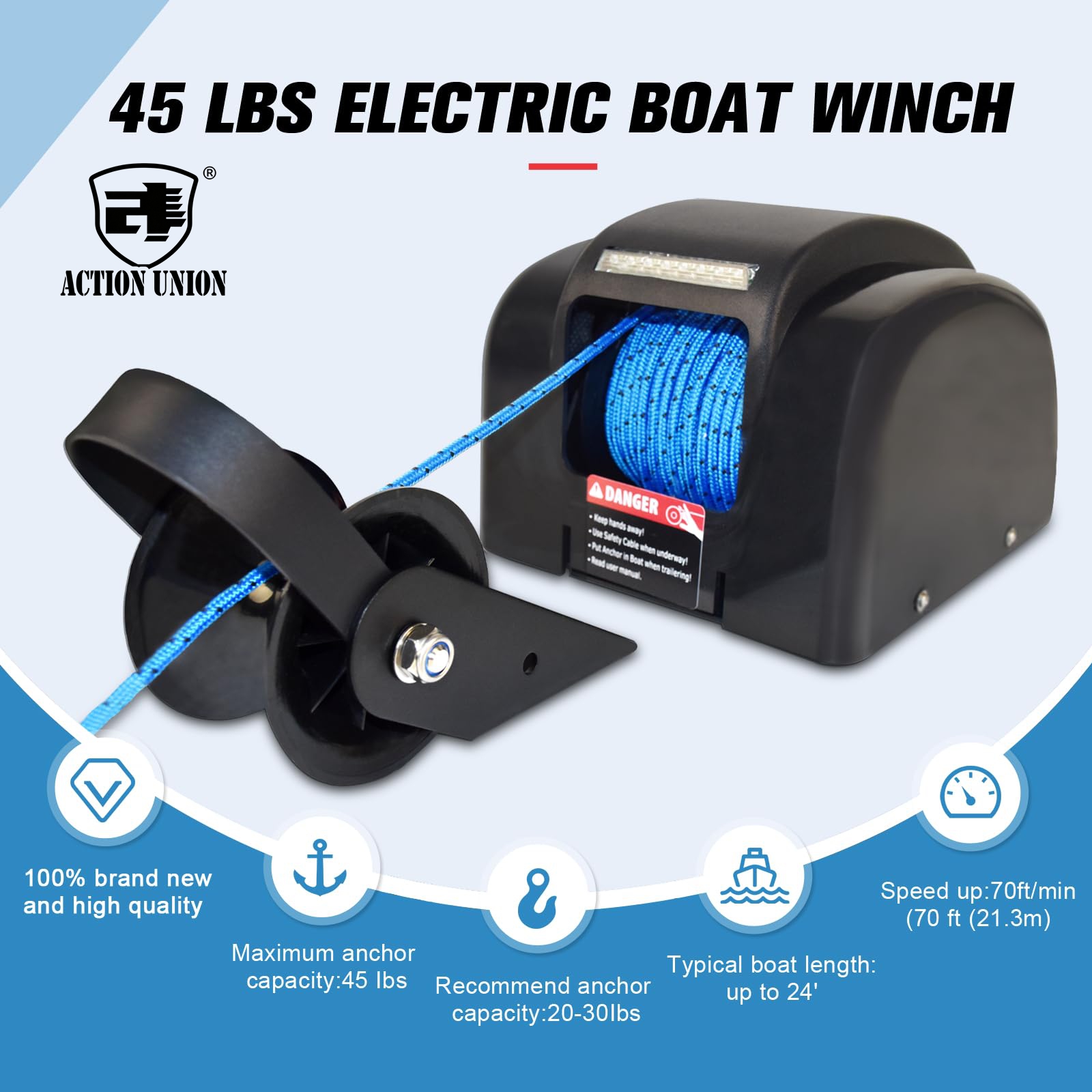 Electric anchor winch 12V, sui - Fishing Boat Steering Wheel recensie en prijs