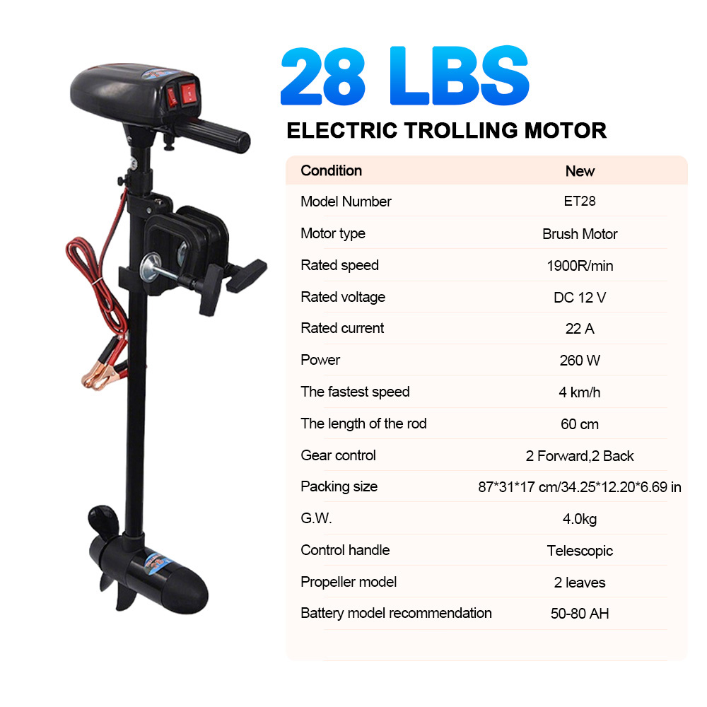 SAVAGE MARINE 12V 28LB Electri - Fishing Boat Outboard Motor recensie en prijs