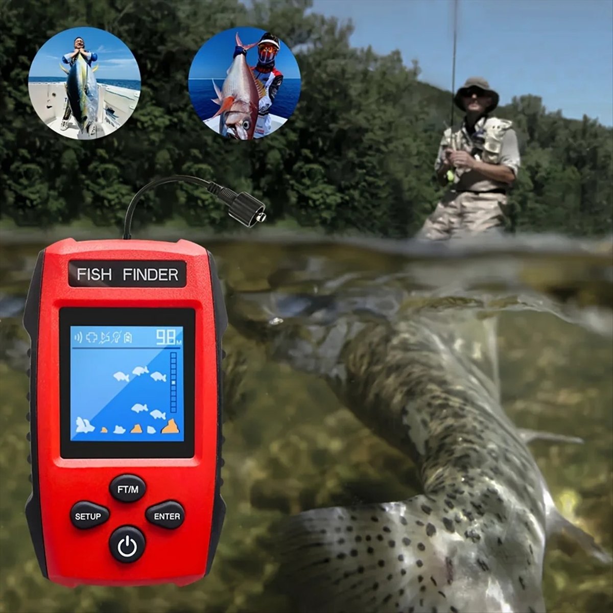 Color LCD Fish Finder Wired So - Fishing Boat Depth Finder recensie en prijs