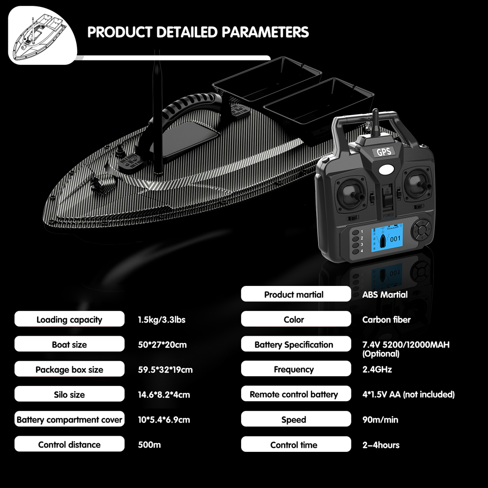 V070 12000mAh/5200mAh RC Bait  - Fishing Boat Gps recensie en prijs