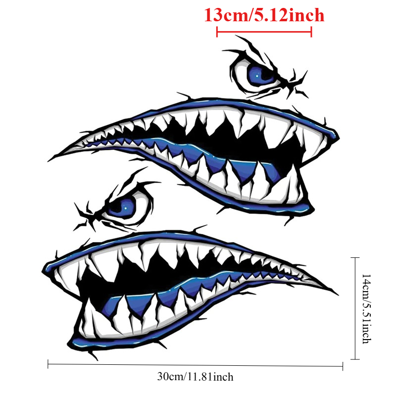 2PCS Shark Teeth Mouth Boat St - Fishing Boat Oar recensie en prijs