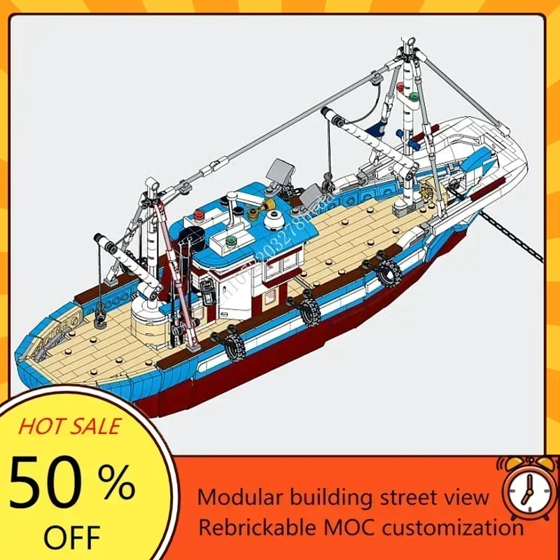 Custom 1600PCS Modular MOC-910 - Fishing Boat Trailer recensie en prijs