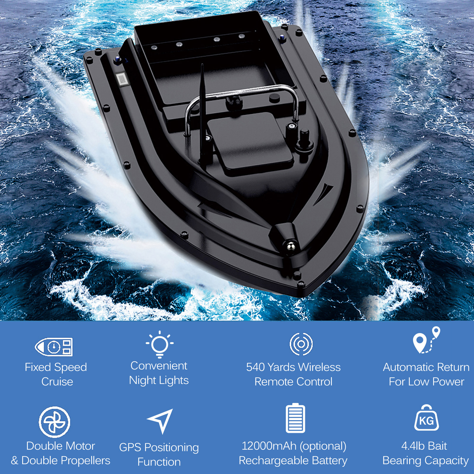 D16E GPS Fishing Bait Boat wit - Fishing Boat Gps recensie en prijs